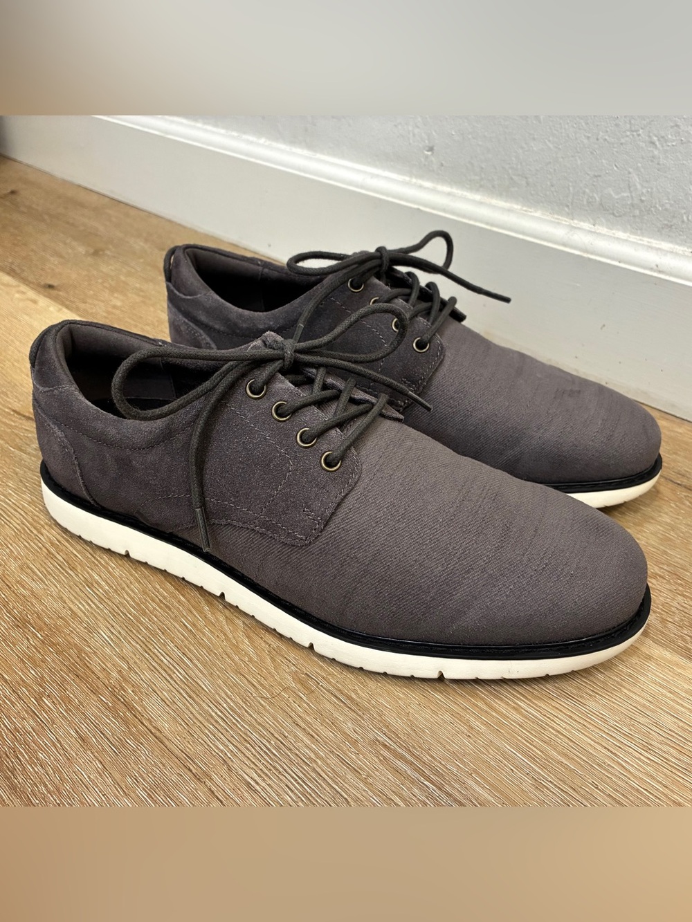 TOMS Navi Oxford Shoes Cotton Gray Men’s Size US 14 UK 13 EU 47.5 31.5cm